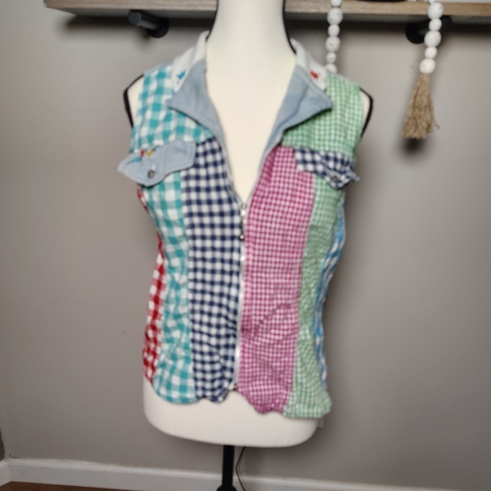 Jou Jou Vintage Patchwork Vest Size Medium